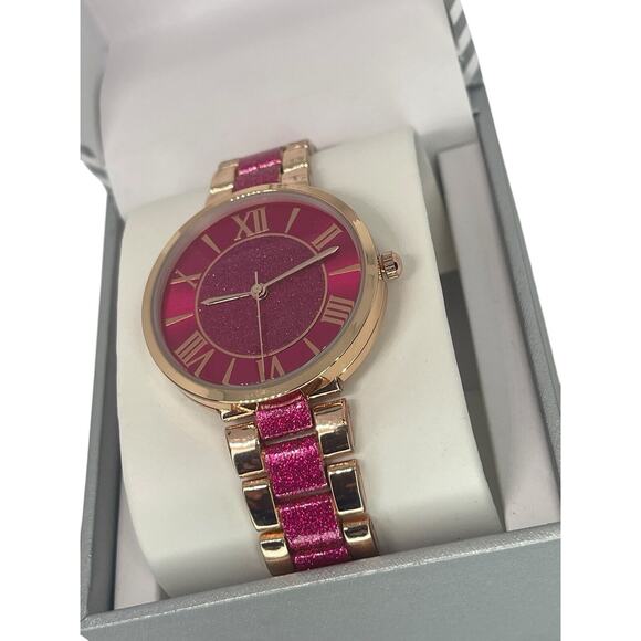 Rose Gold Tone Glitz Women\'s Bracelet Watch Stunning Dial Trendy Fashion NEW main image 13